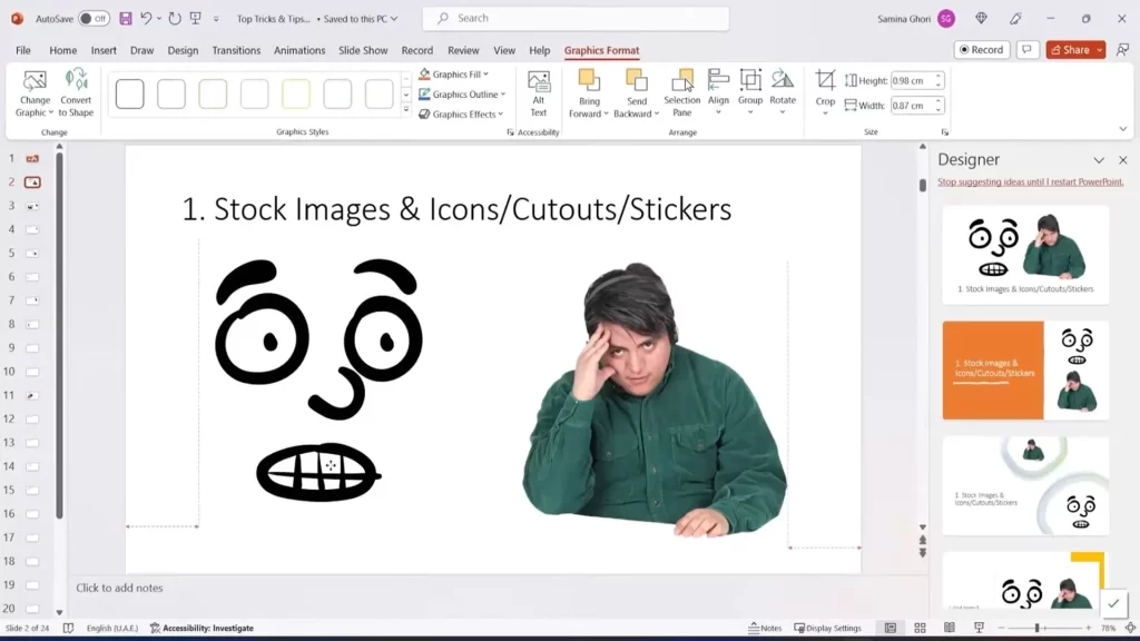 utilizing stock images, icons, and stickers in PowerPoint
