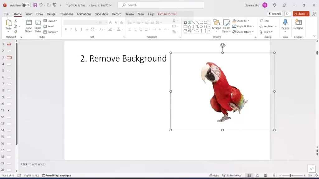 Remove Background feature in PowerPoint