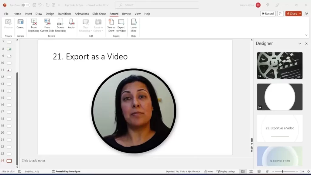 Video Export in PowerPoint