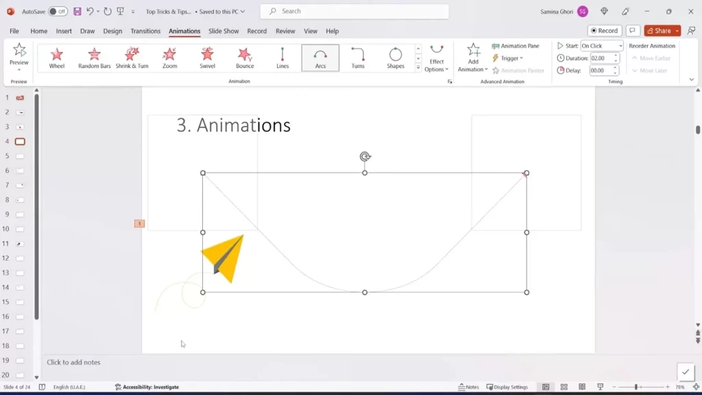 dynamic animations in PPT