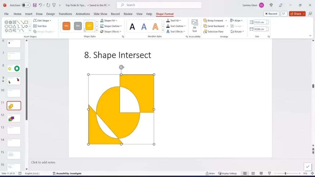 shape merge and intersect functions in PPT